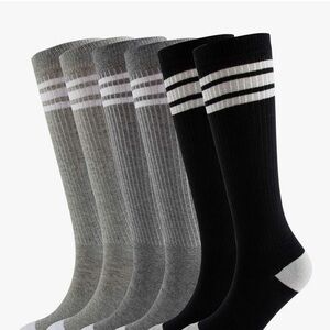 Gray and Black Striped Boys  Socks(6 pairs)